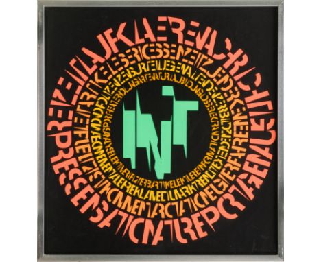 Ohne Titel (Sehtext), Farbserigrafie auf Papier, 51 cm x 48 cm Sichtmaß, 78/250 nummeriert, signiert, montiertFerdinand Kriwe