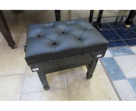 Piano Stool New stock
An ebonised concert adjustable stool with a leather button down seat.