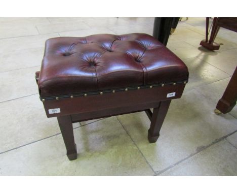 Piano Stool New stock
A mahogany concert adjustable stool with a leather button down seat.