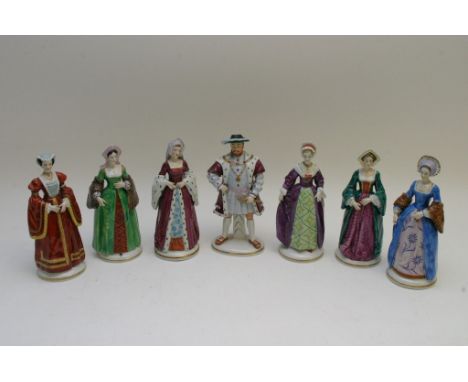 A Dresden porcelain group of figures Henry VIII, and his wives