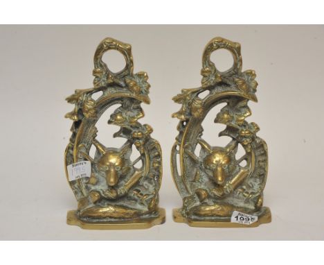 Pair of Brass Hunting Door Stops