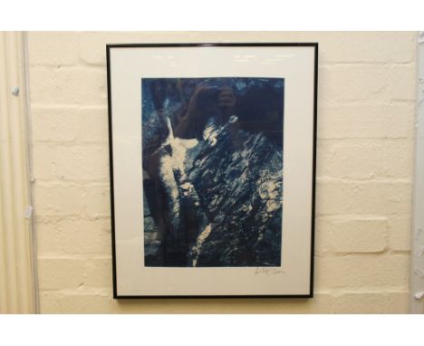 A framed print by Paul de Delve of a female nude entitled 'Rock Woman'  signed  with certificate