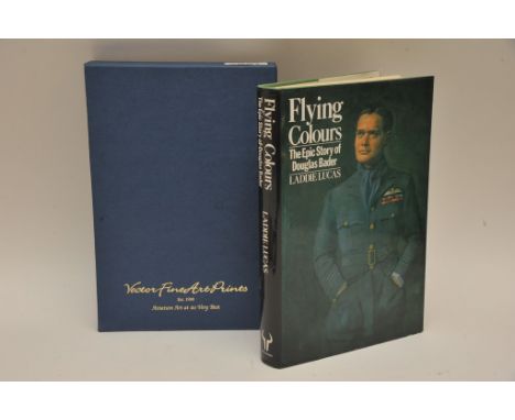 Flying Colours- First Edition 1981 - Signed by author Laddie Lucas and Douglas Bader , dated 16/12/81 at the book launch