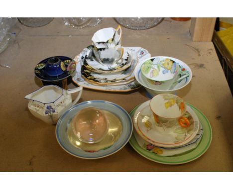A collection of Clarice Cliff and Shelley china various and a crystal ball
