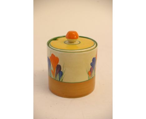 A Clarice Cliff crocus pattern preserve pot