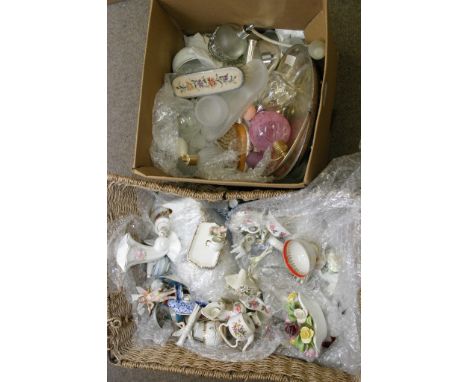 A collection of ceramic miniatures and perfume bottles