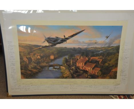 A limited edition print by Nicholas Trudgian Normandy Breakout with numerous original signatures of II world war RAF pilots b