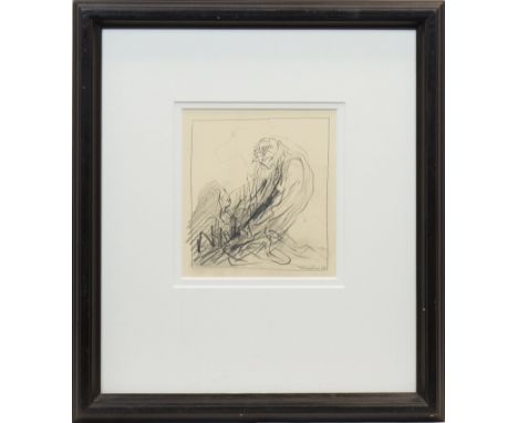 * PETER HOWSON,CHRIST MEETS HIS MOTHERpencil and ink on paper, signed and dated '0520.5cm x 19cmMounted, framed and under gla