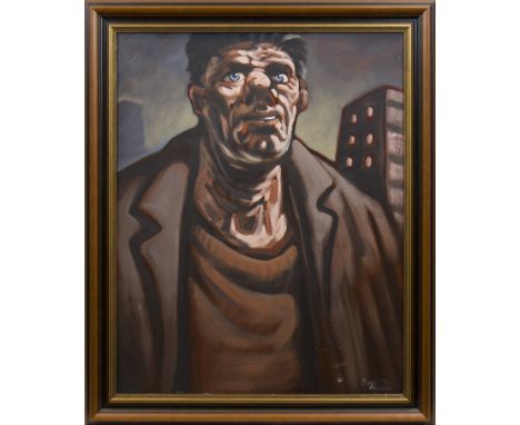 * PETER HOWSON OBE,HARD MANoil on canvas, signed76cm x 60cmFramedNote: Titled verso.