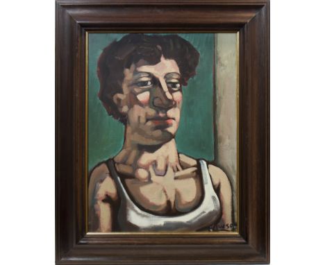 * PETER HOWSON OBE,PORTRAIT OF THE ARTIST'S MOTHERoil on canvas, signed60cm x 45cmFramed.Provenance: Titled and dated 1992 on