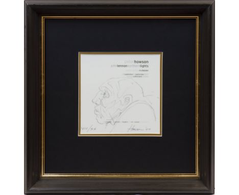 * PETER HOWSON OBE, JOHN LENNON EXHIBITION SERIES, VIII/XX pen on paper, signed, dated '07, and inscribed 'VIII/XX' 18.5cm x 