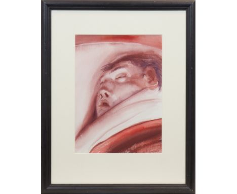 * PETER HOWSON,SLEEPINGwatercolour on paper, signed40cm x 29cmMounted, framed and under glass