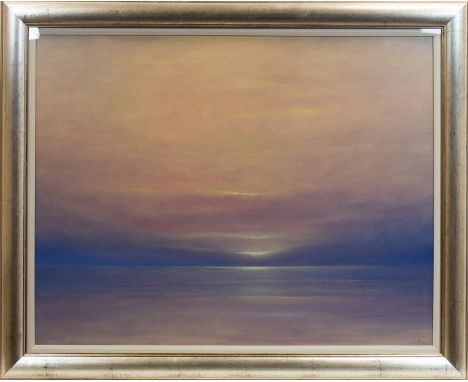 * JOHN WARMERDALE,LAST LIGHT OVER THE ISLESoil on board, signed with initials and dated '0472cm x 92cmFramed and under glass