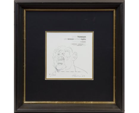 * PETER HOWSON OBE,JOHN LENNON EXHIBITION SERIES, X/XXpen on paper, signed, dated '07, and inscribed 'X/XX'18.5cm x 18.5cmMou