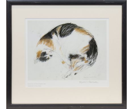 * ELIZABETH BLACKADDER DBE RA RSA RSW RGI DLitt,TORTOISE-SHELL CAT, ASLEEPlimited edition lithograph signed and numbered 148/