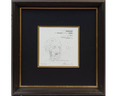 * PETER HOWSON OBE,JOHN LENNON EXHIBITION SERIES, VII/XXpen on paper, signed, dated '07, and inscribed 'VII/XX'18.5cm x 18.5c