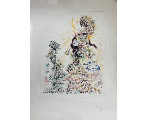 Salvador DALI (1904 -1989) Sans titre, 1975. Eau-forte et aquatinte sur papier BFK Rives. Dimensions : 57 x 76 cm. Signée en 