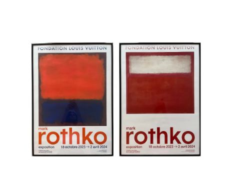 Mark ROTHKO (1903-1970), D’après "N°14" (1960) - "Pink and White over Red" (1957) Ensemble de deux affiches originales sur pa