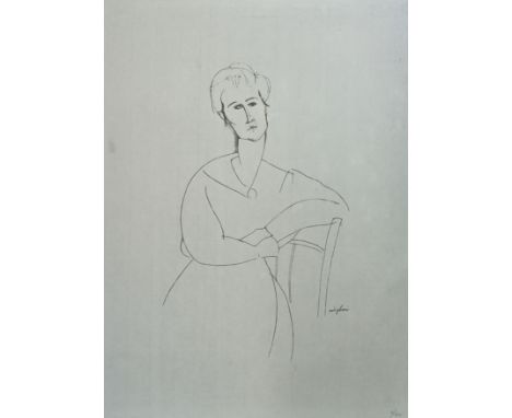Amadéo MODIGLIANI (1884-1920), D’après Portrait féminin (modèle de 1916) Sérigraphie sur papier japon, signée dans la planche