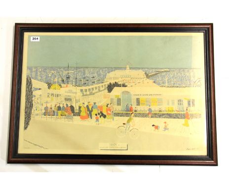 Ryan Robb 1913 - 1979, framed lithograph of Southend On Sea Pier, 84 x 60cm. (See Tate Gallery collection same lithograph).
