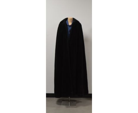 A Diorling by Christian Dior faux velvet cape, label to the inside and numbered 12456 