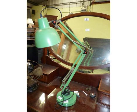 An angle poised lamp.
