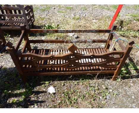 A fire grate, 26" long x 10" depth x 13" deep.