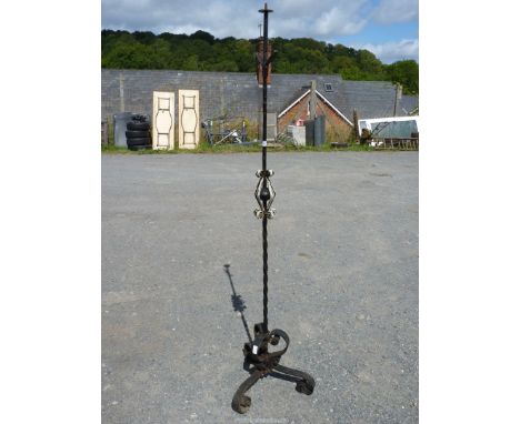 A cast iron standard lamp base.