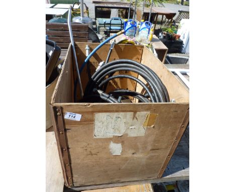 A pressure hose lance, air line pipe, hydraulic hose.