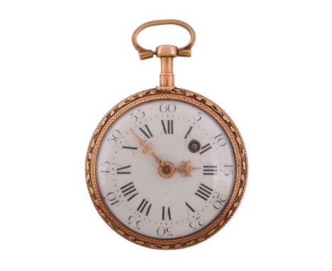 Dufalga, Geneva, a gold and enamel open face pocket watch, circa 1800  Dufalga, Geneva, a gold and enamel open face pocket wa