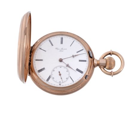 Ulysee Humbert, Locle, a 14 carat gold full hunter pocket watch, no  Ulysee Humbert, Locle, a 14 carat gold full hunter pocke