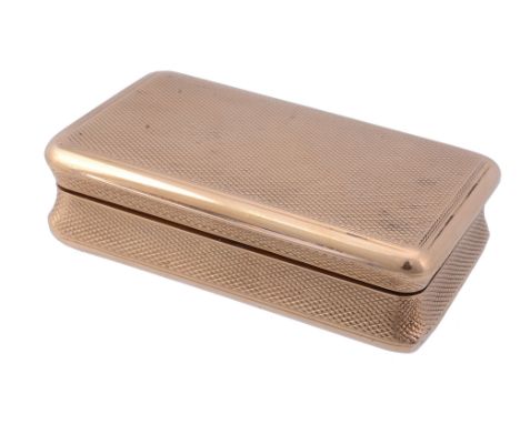 A George III 18 carat gold rectangular snuff box by Alexander J  A George III 18 carat gold rectangular snuff box by Alexande