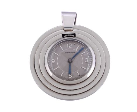 Boucheron, a silver coloured pendant watch, circa 1935  Boucheron, a silver coloured pendant watch,   circa 1935, Swiss manua