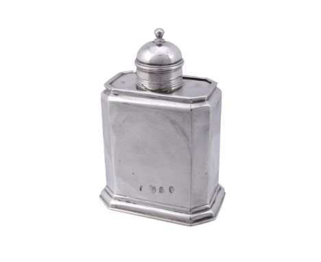 A George I silver canted-rectangular tea caddy by John Farnell, London 1717  A George I silver canted-rectangular tea caddy b