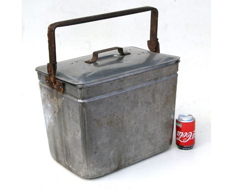 A large WW2 British Army metal Food Container. Impressed on the lid with the War Department Arrow &amp; M MOR 1941 MK. IV STA