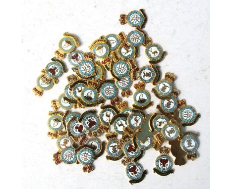 Fifty gilt and enamel badge blanks (no pins to reverse), including 10 x Support Command Royal Air Force, 10 x 90 Squadron Gro