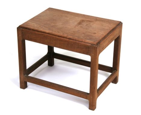 A Cotswold School style elm stool, 47cms (18.5ins) wide.