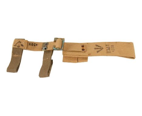 An 08 Pattern bayonet frog with helve strap and carrier. Marked to the reverse of the frog with the War Department arrow and 