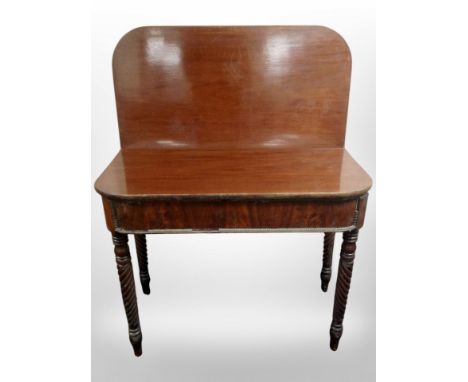 A Victorian mahogany turnover top tea table, width 95 cm 