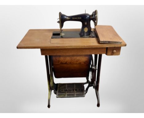 A Singer treadle sewing machine table 