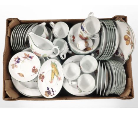 A box of Royal Worcester Evesham Vale dinner china.