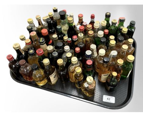 A large quantity of alcohol miniatures, scotch whiskey, etc.
