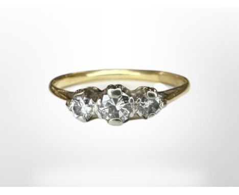 A three stone diamond ring, size L CONDITION REPORT: 2.0g