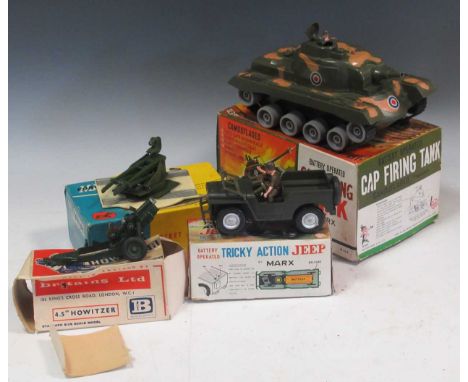 Four 1960's/70's military toys by Corgi,Marx and Britains