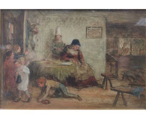 George Smith (British, 1829-1901)A Sketch for "The Dame's School" - "Hear Instruction and Be Wise and Refuse it Not"inscribed