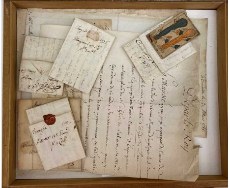 Collection of Letters. A French manuscript lettre de cachet order 'De par le Roy', 8 lines dated November 1719, signed 'Louis