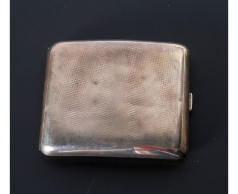 SILVER ENGINE TURNED CURVED CIGARETTE CASE, London 1939, 4.85oz