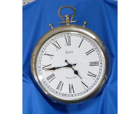 An 'Absolu Chic' pocket-watch style wall clock, and a mirrored wall clock (2)