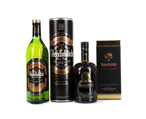 GLENFIDDICH SPECIAL RESERVE - ONE LITRE Single Malt Scotch Whisky One litre, 43% volume, in tube. BUNNAHABHAIN AGED 12 YEARS 