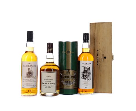 MOIDART AGED 10 YEARS Blended Malt Scotch Whisky 70cl, 46% volume, in tube. ATHOL HIGHLANDER Blended Malt Scotch Whisky 70cl,